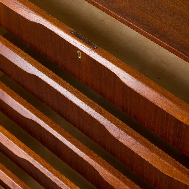 Vintage tall teak chest of drawers, Danish 1960s