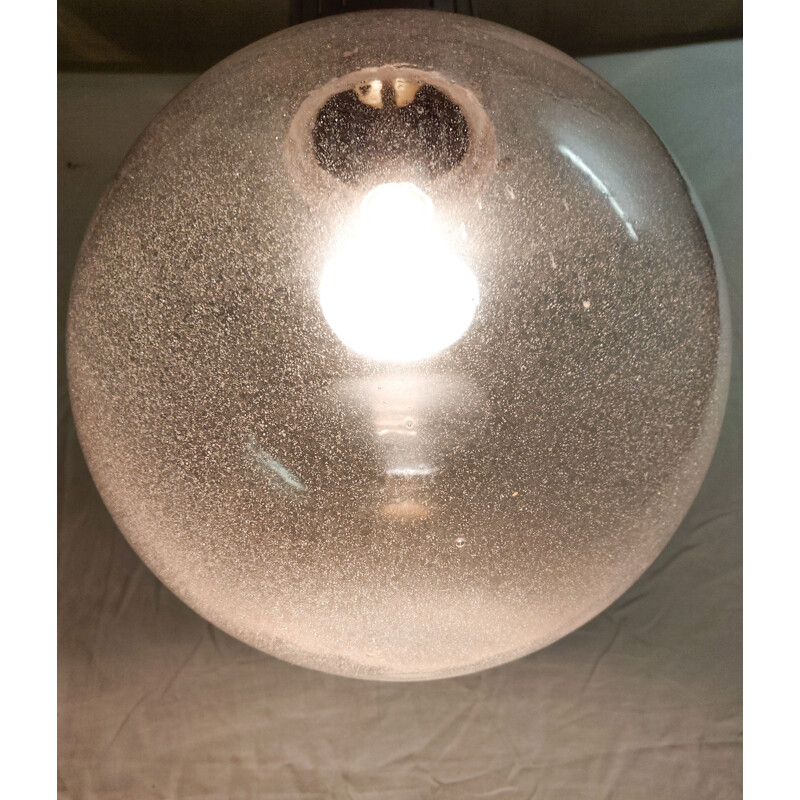 Lámpara de suspensión vintage de vidrio soplado, 1970