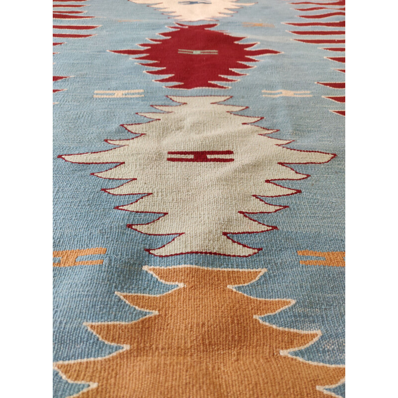 Vintage kilim turkish wool hallway carpet handmade xxth century