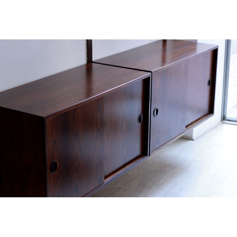 Wall bookcase in rosewood, and THYGESEN SORENSEN