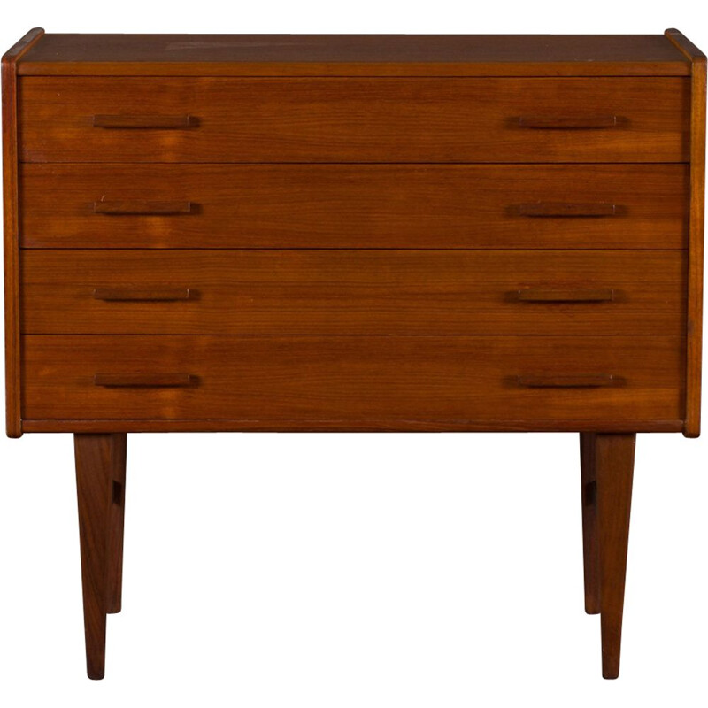 Vintage light teak chest of drawers, Denmark, 1960