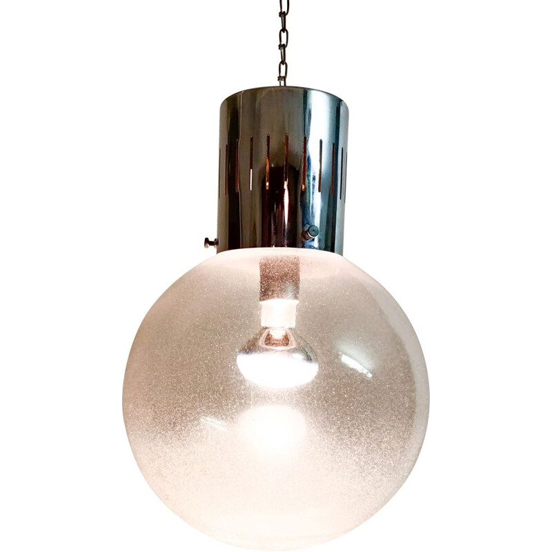 Vintage blown glass pendant lamp, 1970