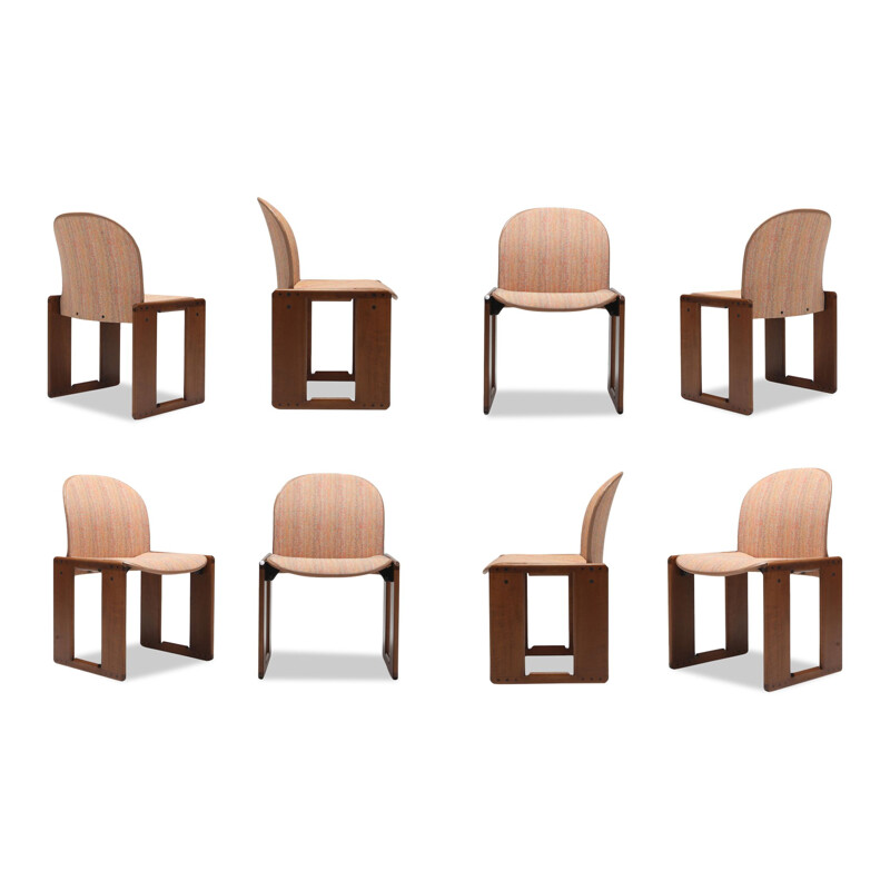 Set of 8 vintage chairs Model 121 by Afra and Tobia Scarpa for Cassina, Italy, 1965