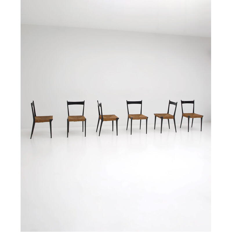 Set of 6 vintage chairs by Alfred Hendrickx for Belform 1958