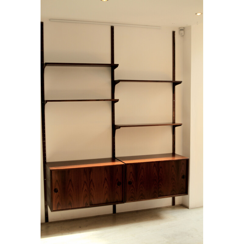 Wall bookcase in rosewood, and THYGESEN SORENSEN