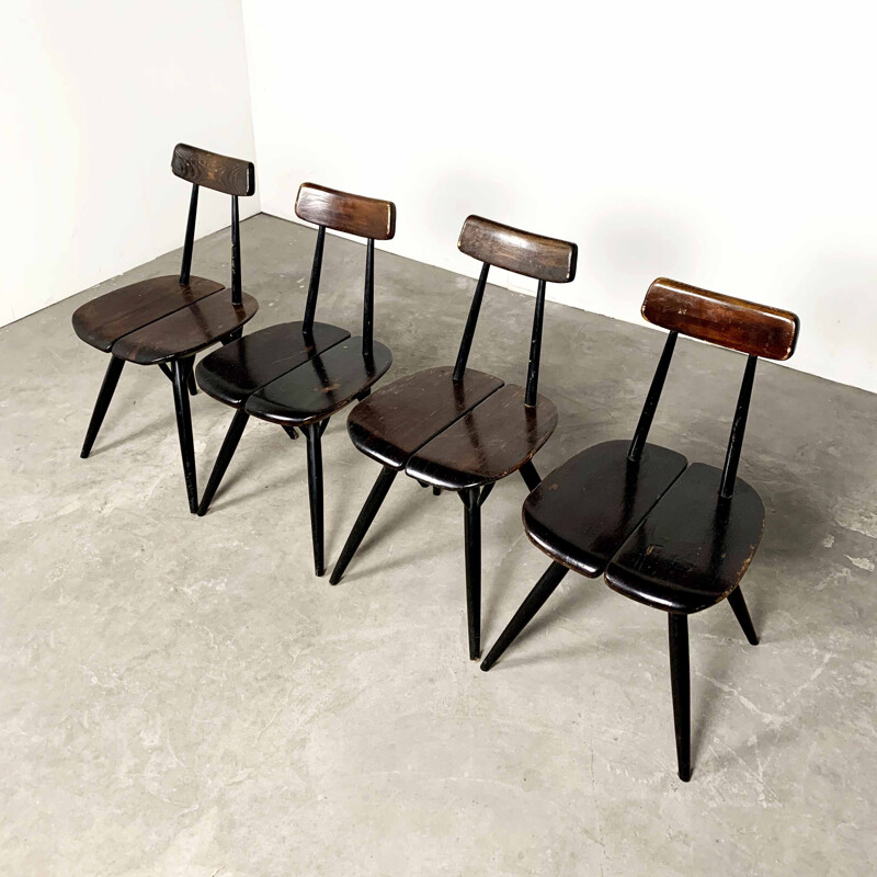 Set of 4 Pirkka Dining Chairs by Ilmari Tapiovaara, 1960s