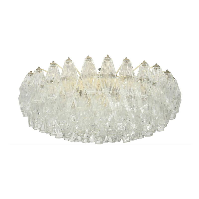 Large Poliedri vintage Ceiling Lamp By Carlo Scarpa For Venini, 1958