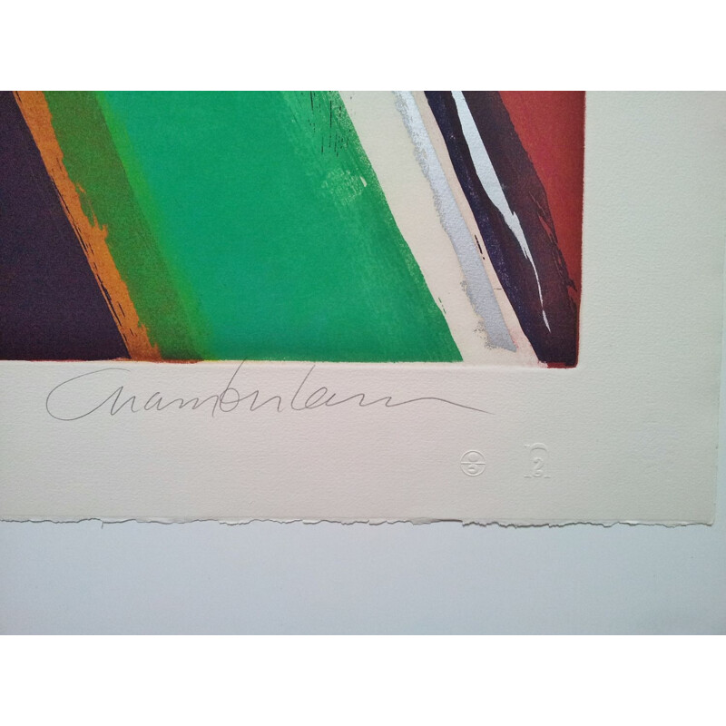Vintage Print Time Goes By, Purple Disappears from Natural Landscape Suite John Chamberlain American 1987