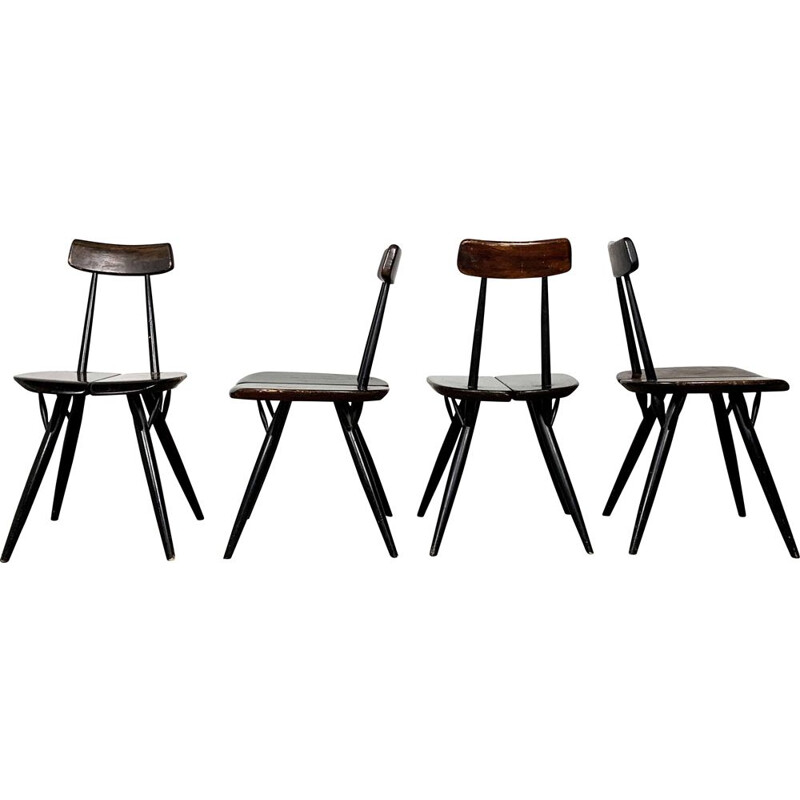 Set of 4 Pirkka Dining Chairs by Ilmari Tapiovaara, 1960s