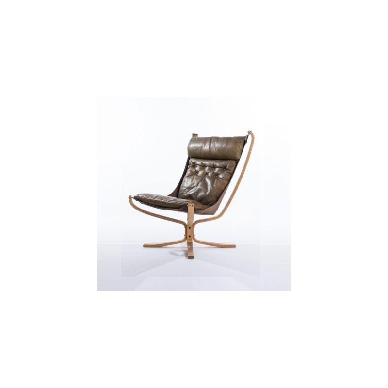 Sigurd Ressell and Vatne Mobler 1970 Vintage Falcon High Back Armchair