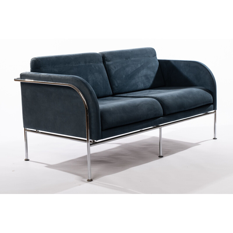 Ensemble de canapé et fauteuil vintage Arne Jacoben faux daim 1950