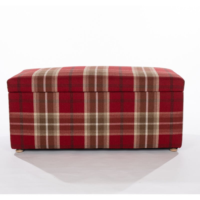Victorian Pine Chest in plaid fabric
