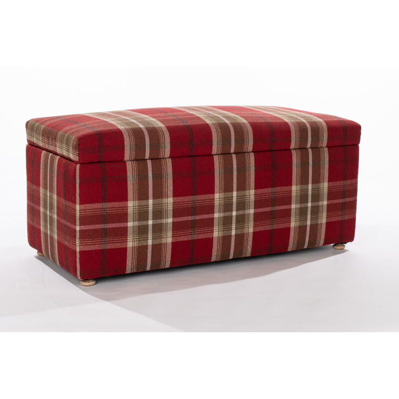 Victorian Pine Chest in plaid fabric