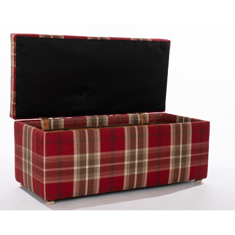 Victorian Pine Chest in plaid fabric
