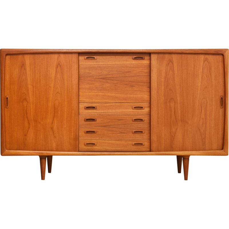 High sideboard with 4 drawers in teak, HP HANSEN - 1960s