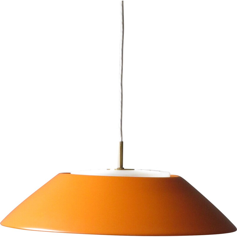 Nordisk Solar scandinavian ceiling lamp in orange metal, Svend MIDDELBOE - 1960s