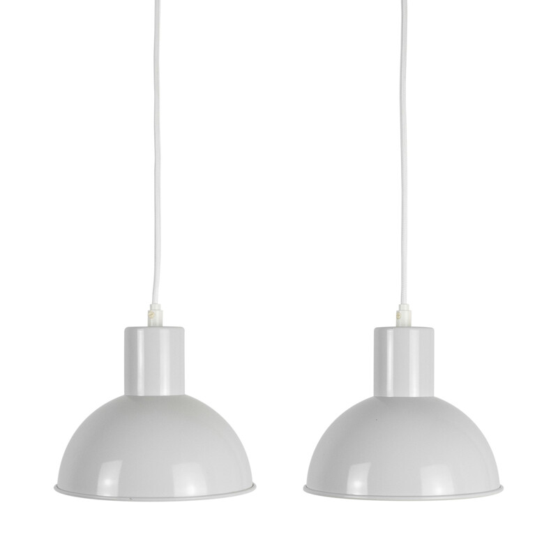 Pair of vintage lamps Bunker mini by Jo Hammerborg, Fog og Morup, Denmark, 1974