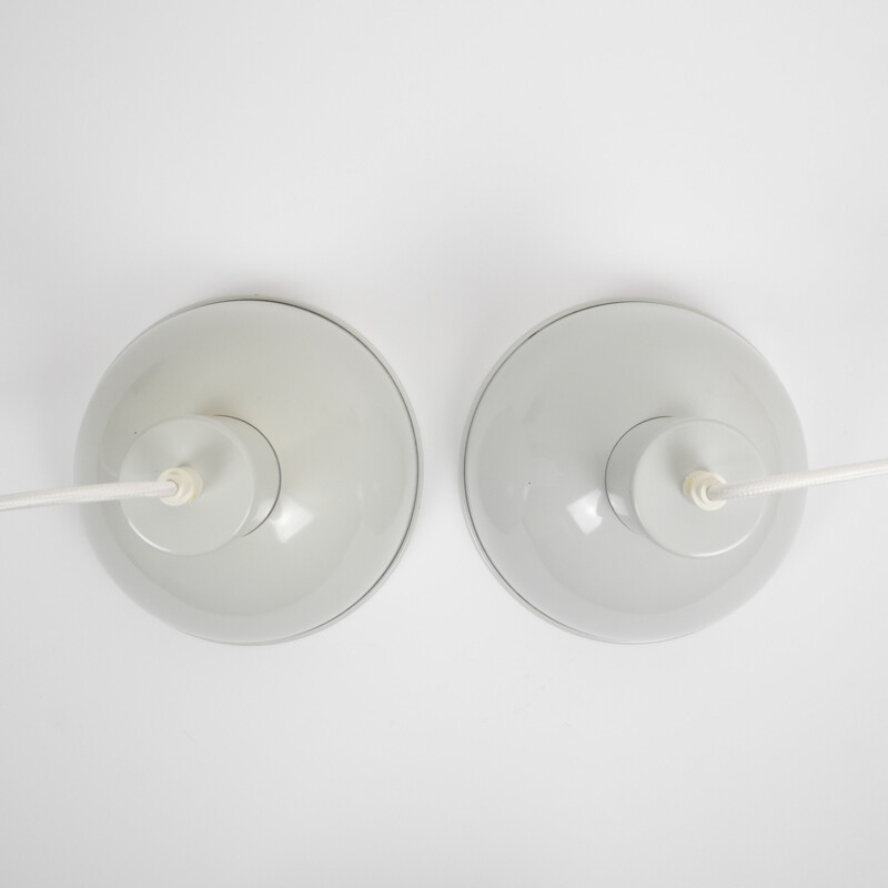 Pair of vintage lamps Bunker mini by Jo Hammerborg, Fog og Morup, Denmark, 1974