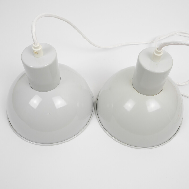 Pair of vintage lamps Bunker mini by Jo Hammerborg, Fog og Morup, Denmark, 1974