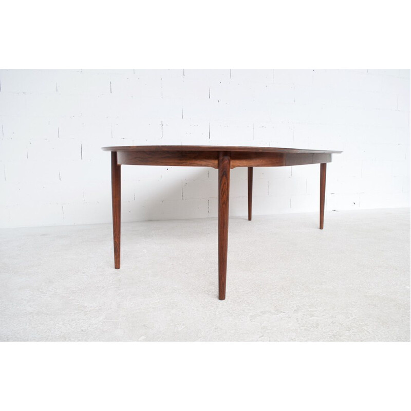 Vintage round rosewood round dining table, model 204, by Arne Vodder, Sibast, 1960