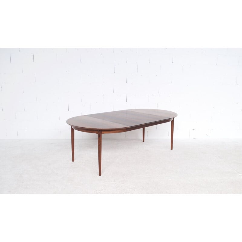 Table à repas vintage ronde palissandre, modèle 204, par Arne Vodder, Sibast, 1960