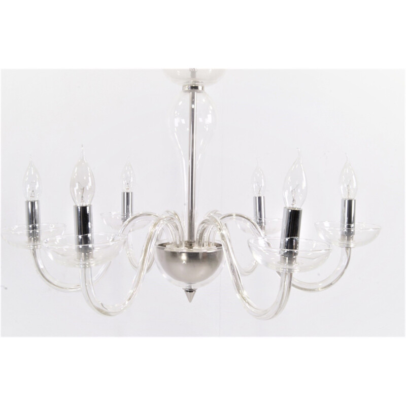 Vintage chandelier in crystal with 6 lights