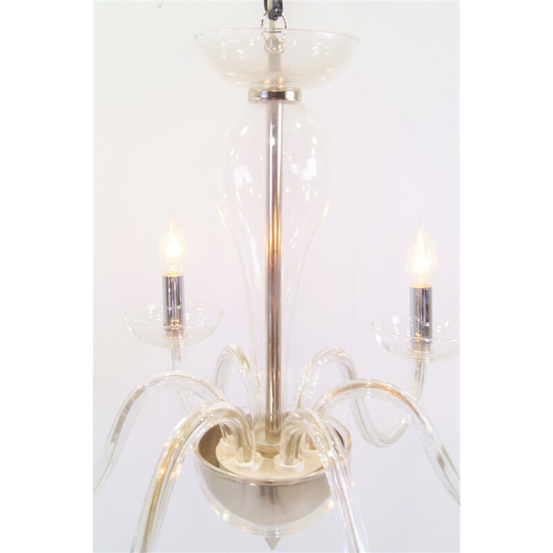 Vintage chandelier in crystal with 6 lights