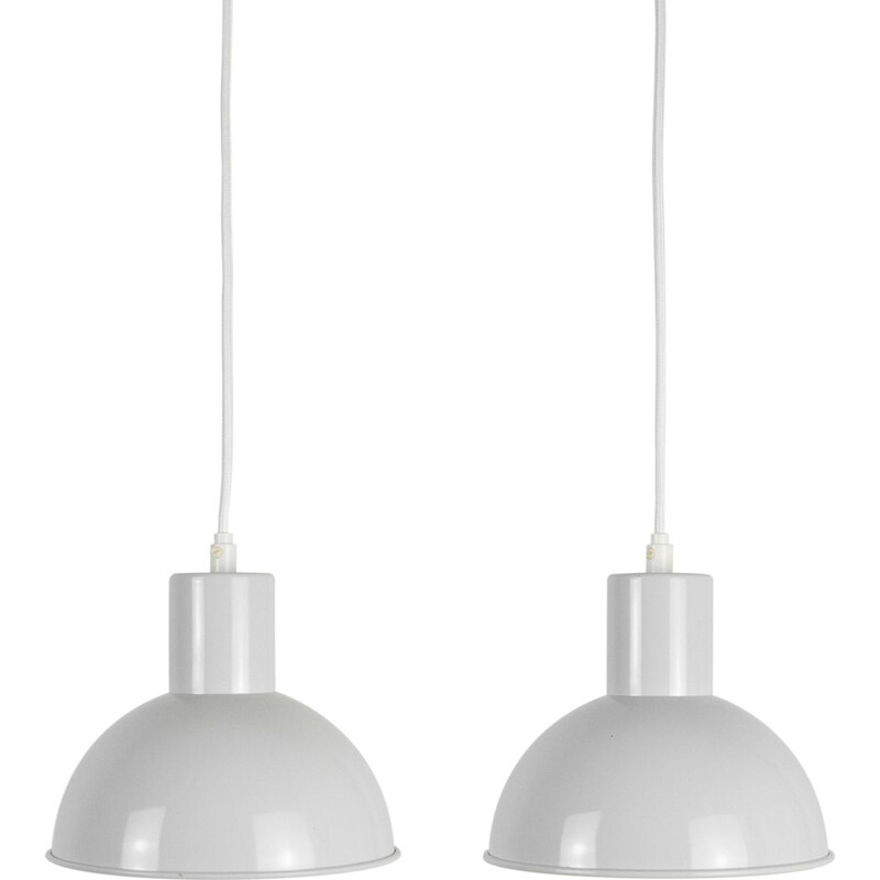 Pair of vintage lamps Bunker mini by Jo Hammerborg, Fog og Morup, Denmark, 1974