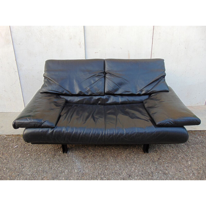 Vintage 2 seater leather sofa by Paolo Piva  B and B Italia