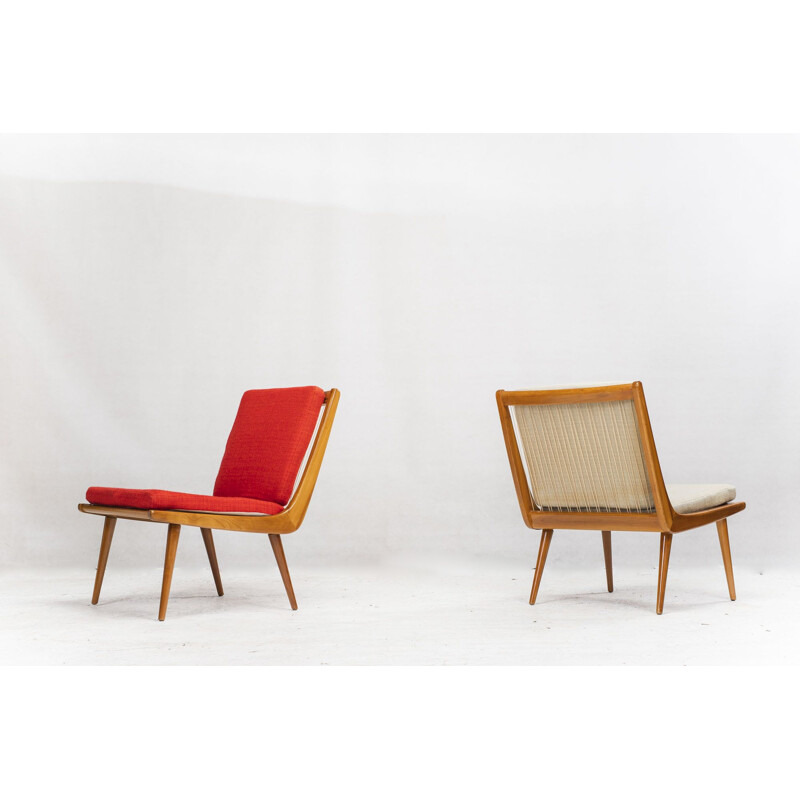 Pair of Boomerang armchair by WK MÖBEL by Hans Mitzlaff, 1960s