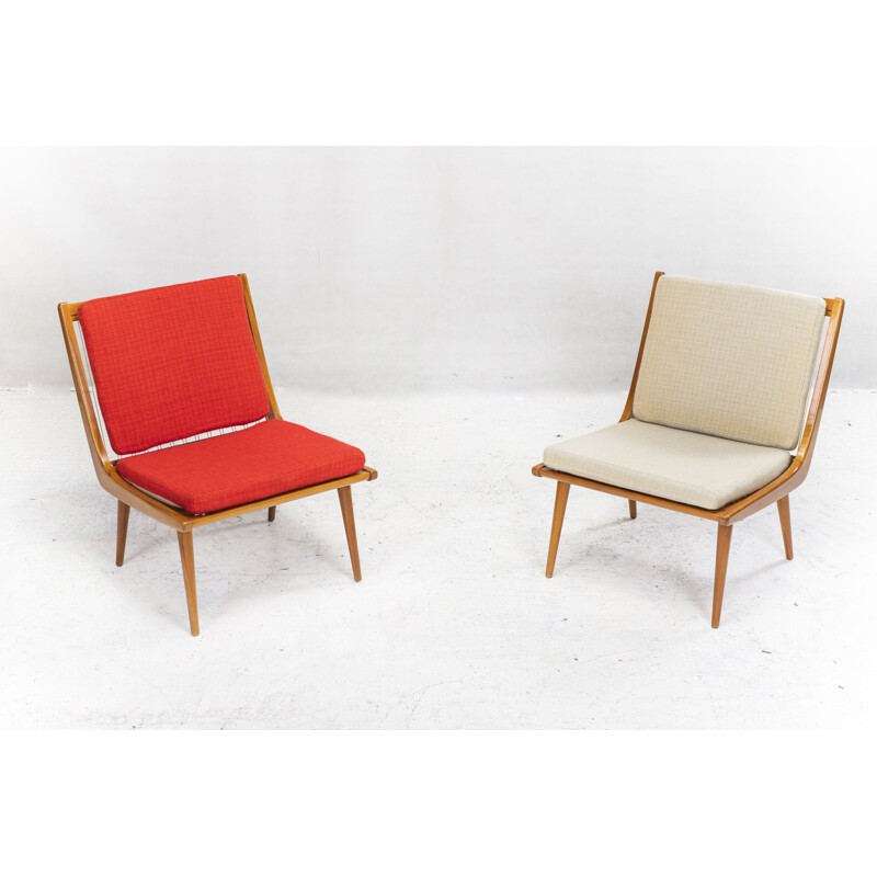 Pair of Boomerang armchair by WK MÖBEL by Hans Mitzlaff, 1960s