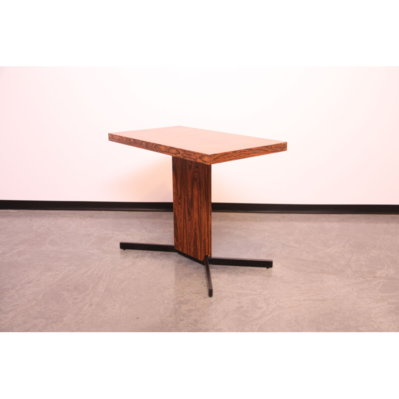 Table d'appoint vintage tournante en placage de palissandre - Allemagne 1960