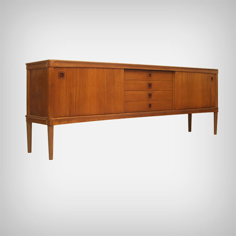 Vintage Teak Sideboard With Sliding Doors by Henry W. Klein for Bramin Møbler, Danish 1960s