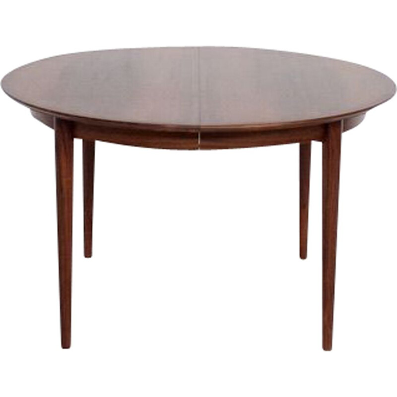 Table à repas vintage ronde palissandre, modèle 204, par Arne Vodder, Sibast, 1960