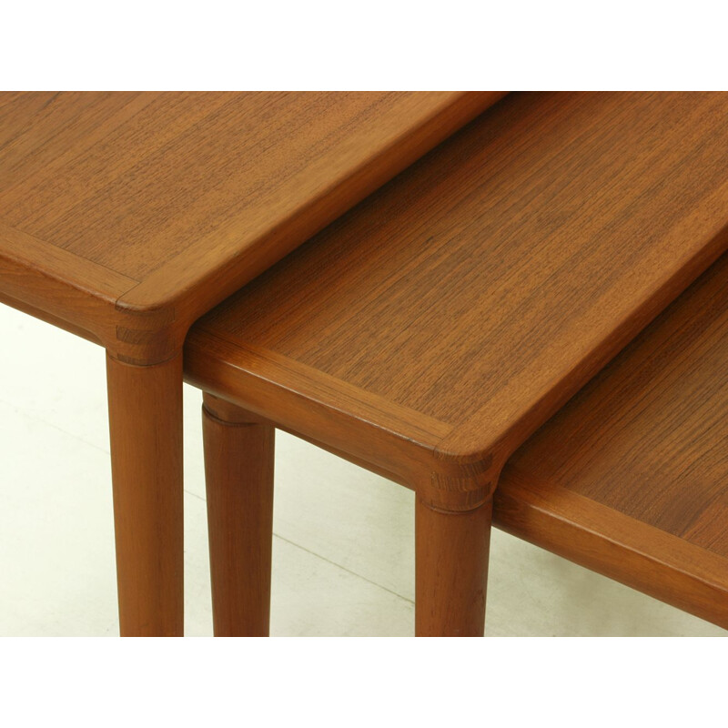 Set Of 3 vintage Teak Nesting Tables by Henry W. Klein for Bramin Møbler 1960s