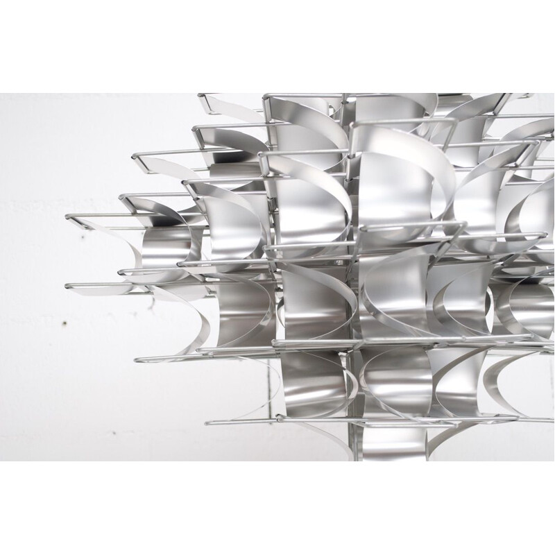 Vintage aluminum chandelier Cassiopeia model by Max Sauzé, 1970