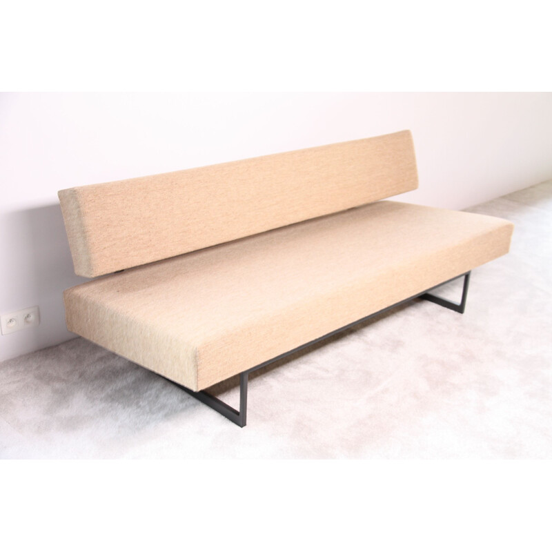 Vintage Sofa or daybed in cream white fabric - Dieter Wäckerlin for Idealheim - Switserland - 1950s