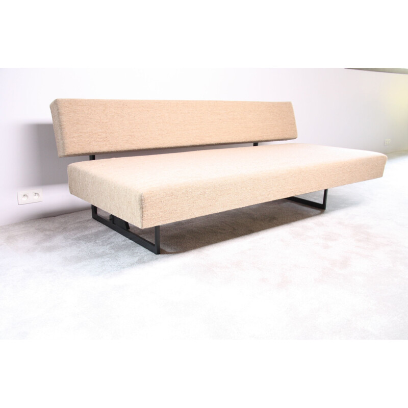 Vintage Sofa or daybed in cream white fabric - Dieter Wäckerlin for Idealheim - Switserland - 1950s