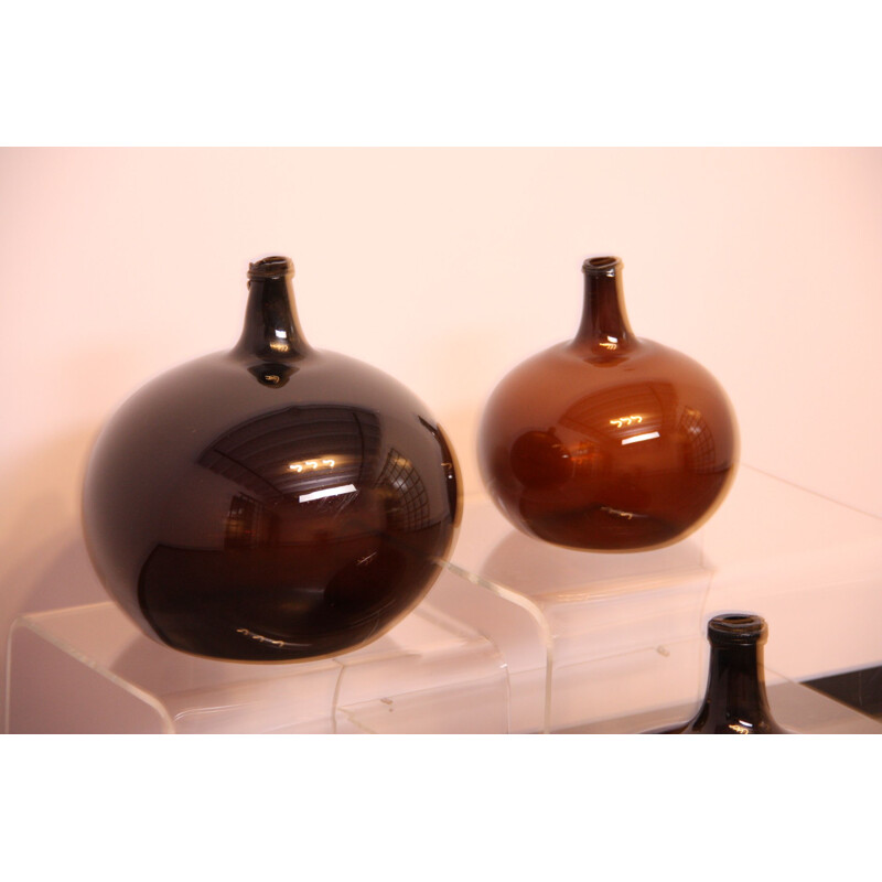 Set of 3 vintage moutn-blown wine bottels - French Demijohn 