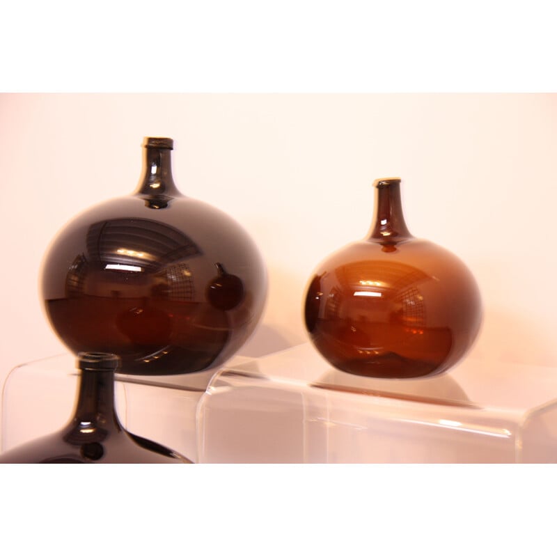 Set of 3 vintage moutn-blown wine bottels - French Demijohn 