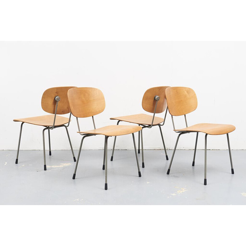 Set of 12 vintage chairs by Wim Rietveld for Dutch Gispen 1953