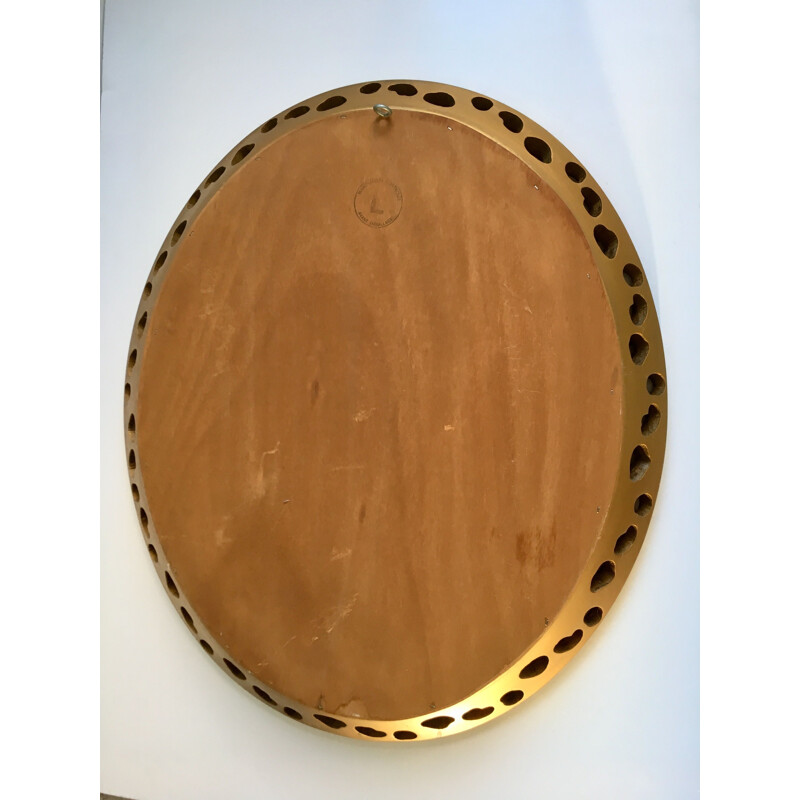 Vintage oval gilded wood mirror