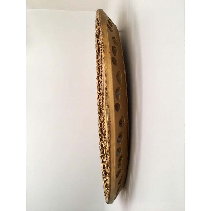 Vintage oval gilded wood mirror