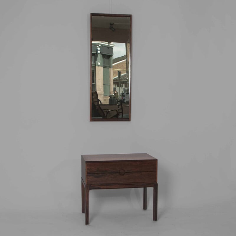 Vintage Chest of Drawers and Wall Mirror by Kai Kristiansen 1960s