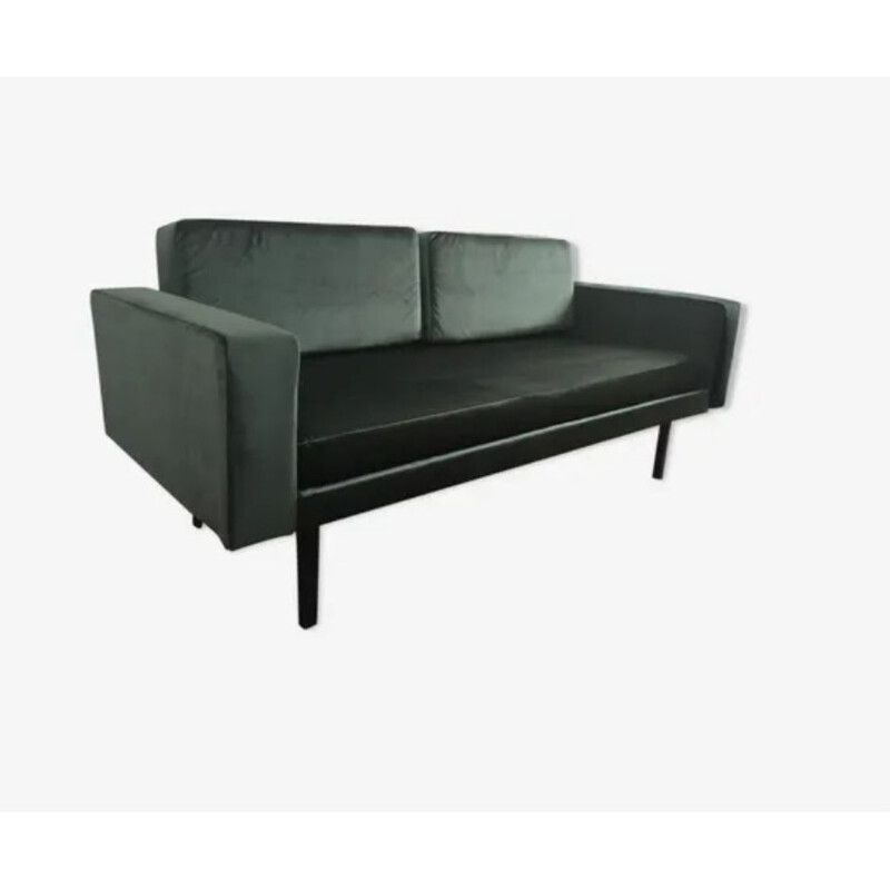 Vintage sofa black steel extensible bed 1960