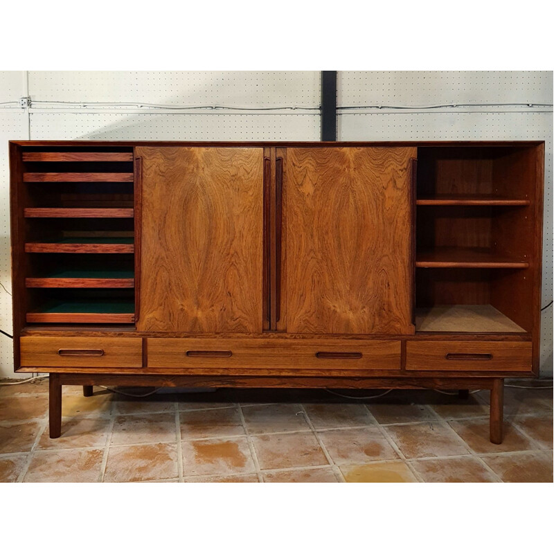 High vintage enfilade Kurt Østervig's by Brande Møbelfabrik Danish Rosewood 1950