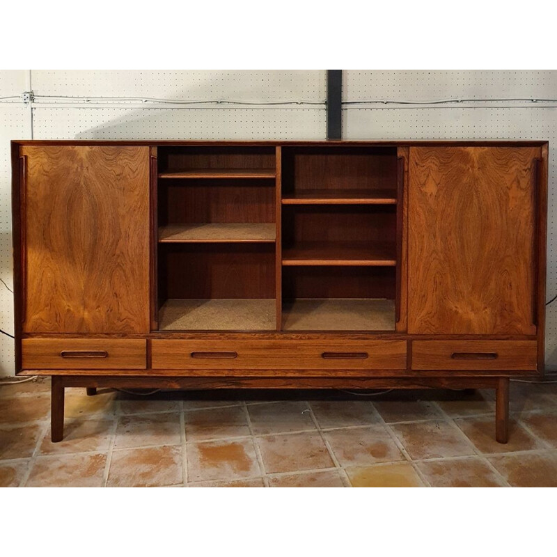 Enfilade Haute vintage de Kurt Østervig  par Brande Møbelfabrik  Palissandre Danoise 1950