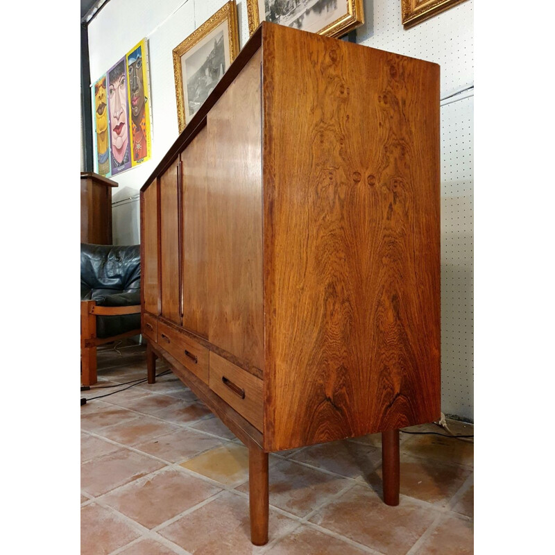 High vintage enfilade Kurt Østervig's by Brande Møbelfabrik Danish Rosewood 1950