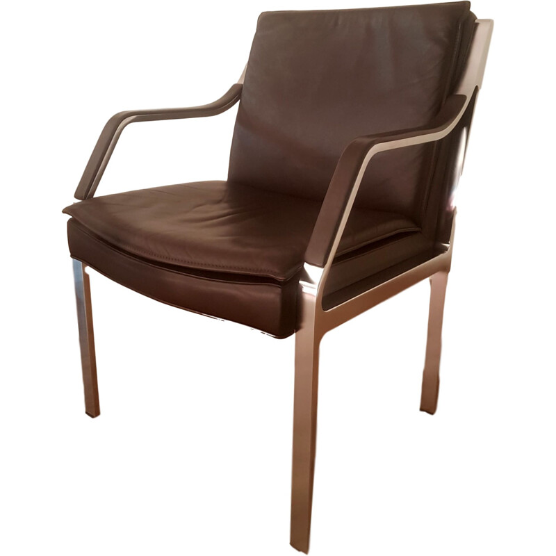 Vintage Leather Easy Chair by Rudolf B. Glatzel for Knoll 