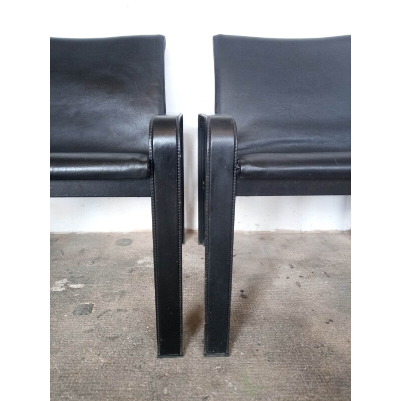 Pair of vintage armchairs by Jacques Toussaint and Angeloni for Matteo Grassi